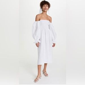 SLEEPER Atlanta Linen Dress in white, size small
